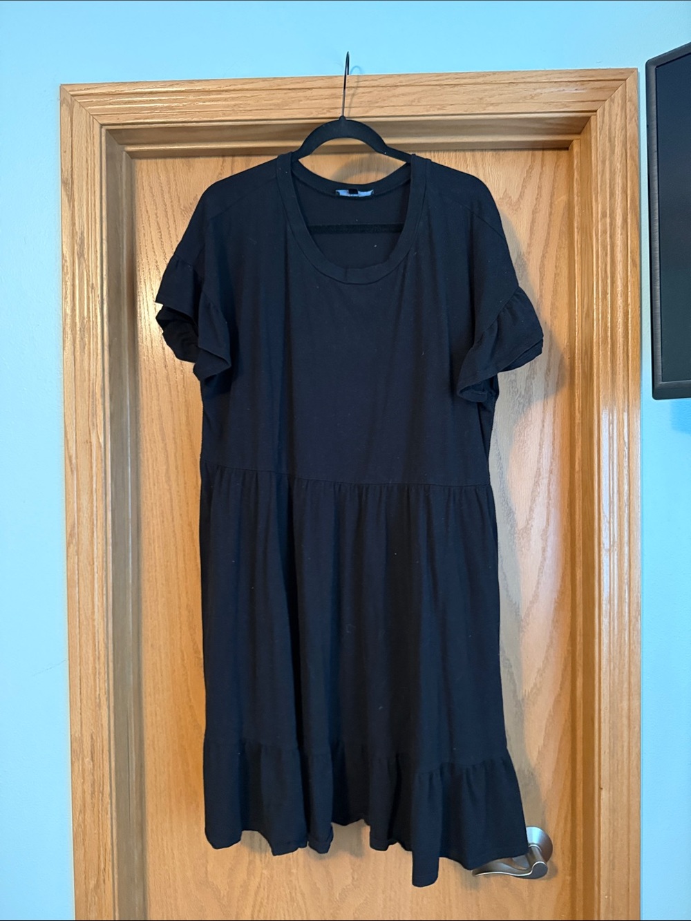 Lulu's Black Ruffle Sleeve Tiered Babydoll Dress